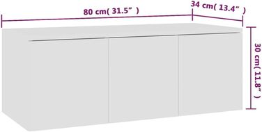 vidaXL ТВ-тумба з 3 шухлядами, біла, 80x34x30 см, ДСП, низький комод для телевізора, меблі для вітальні
