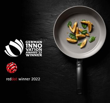 Набір сковорідок Fissler Ceratal Comfort & Classic (4 предмети), керамічне антипригарне покриття, для індукційних плит, 24 та 28 см, з 2 скляними кришками, сірий