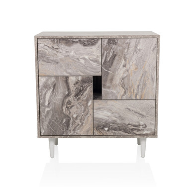 Сервант / комод LYKKJA 76x39,5x76 см 2 шухляди 2 двері коричневий/білий hjh LIVING