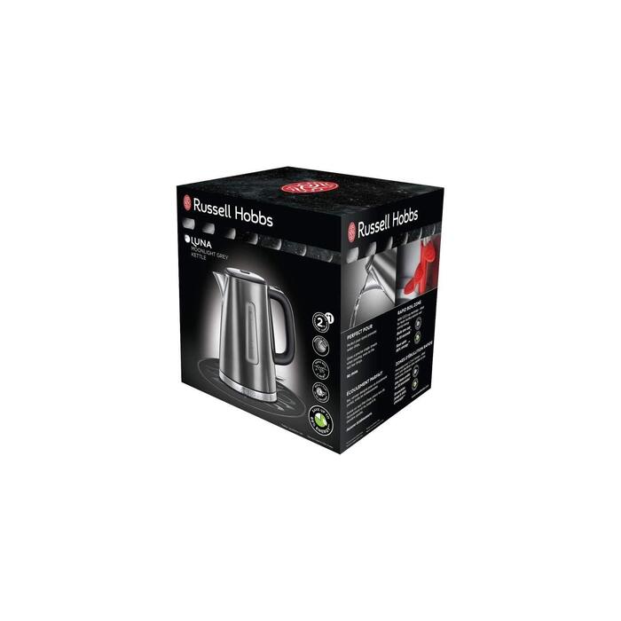 Електричний чайник Russell Hobbs Luna 23211-70 з нержавіючої сталі, 1.7 л, 2400 Вт, сірий