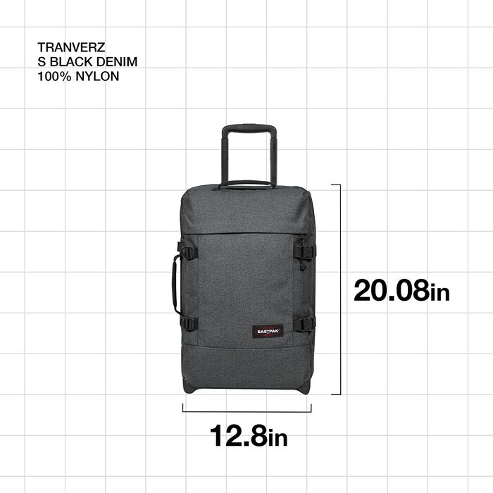 Валіза Eastpak TRANVERZ S, 42 л, 51x32,5x23 см, чорний денім