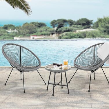 Комплект меблів для балкона з ротангу SVITA Bali, 3 предмети, жовтий