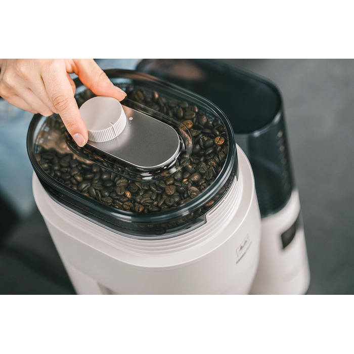 Кавоварка з млинком Melitta AromaFresh Pro X, фільтраційна, скляний глечик, знімний резервуар, на 10 чашок, сіра