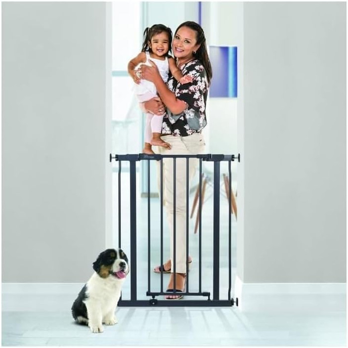 Захисні дверні та сходинкові бар'єри Dreambaby AVA Slimline 61-68 см, білі/вугільні - з механізмом затискання