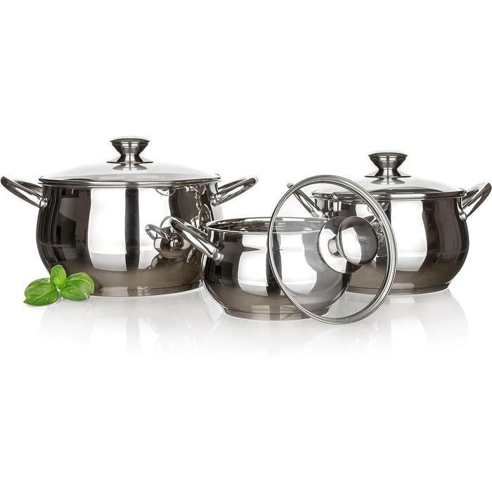 Набір посуду Banquet Rondel з нержавіючої сталі, сріблястий, 28x29x27,5 см