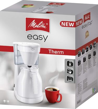 Кавоварка фільтраційна Melitta Easy Therm, 1 л, біла, пластикова, термокувшин для однієї особи