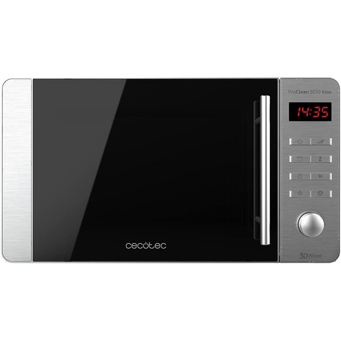 Мікрохвильова піч Cecotec Proclean 5010 Inox Wave, 20л, 1150 Вт, нержавіюча сталь, 3DWave, Ready2Clean, LED-дисплей