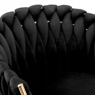 Обивочне велюрове крісло COFTON Gold velvet, чорне
