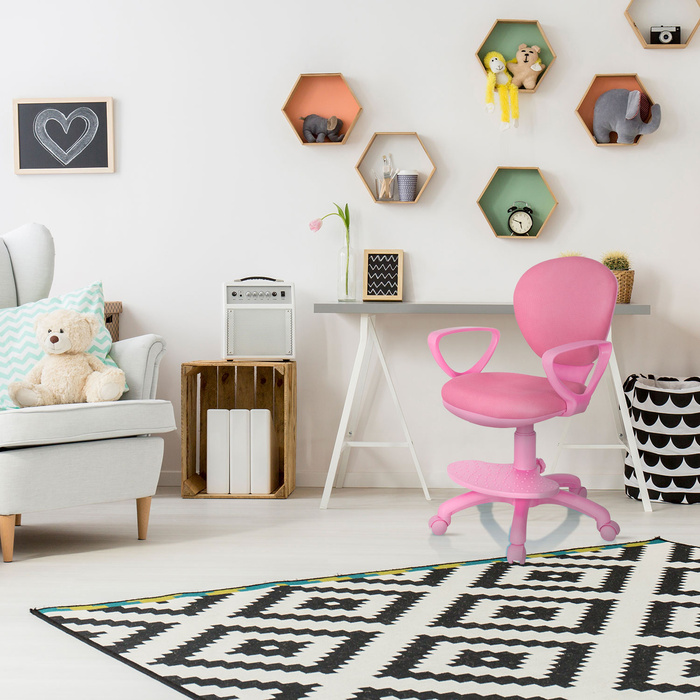 Дитячий стілець / дитячий письмовий стілець KID COLOUR тканина рожевий hjh OFFICE