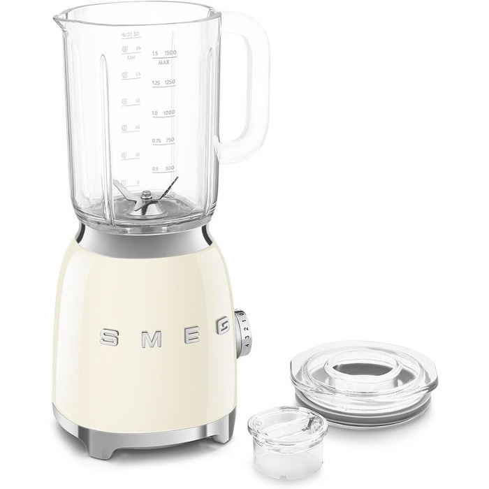 Міксер стаціонарний Smeg BLF03CREU 1.5 л кремового кольору, 800 Вт, 4 швидкості, автоматичні програми