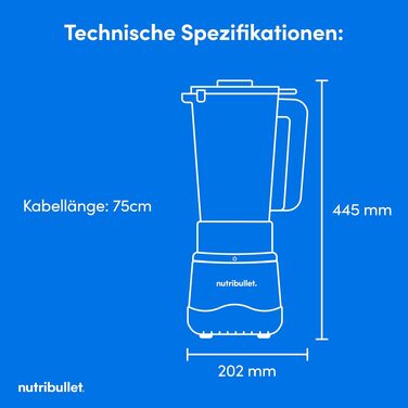 Стаціонарний блендер Nutribullet SmartSense Mixer Combo NBF550DG, 1500Вт, з чашею 1.9л та стаканами 700/900мл, 5 швидкостей, пульсаційний режим, чорний