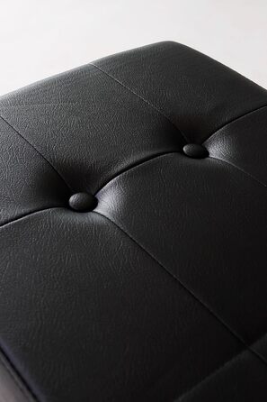 Банкетка з відкидною кришкою Dibea 76x38x38 см, чорна екошкіра