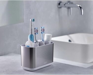 Набір для ванної кімнати Joseph Joseph Bathroom Beauties: миска, дозатор мила та органайзер для зубних щіток, нержавіюча сталь