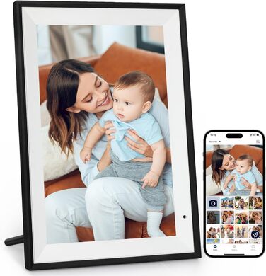 Цифровий фоторамка WiFi 10,1 дюйма, IPS HD сенсорний екран, 32GB, автоматичне обертання, підключення з будь-якого місця, чорний