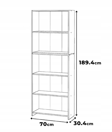 Стелаж Stiv-Meble, дуб вотан, 70 x 189,4 x 30,4 см