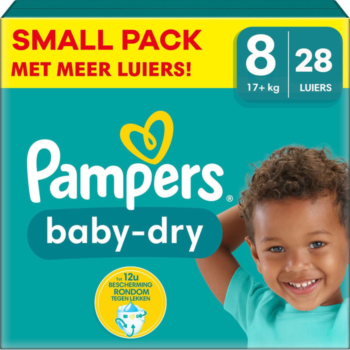Підгузки Pampers Baby Dry розмір 8 (17+ кг), маленька упаковка, 28 шт.