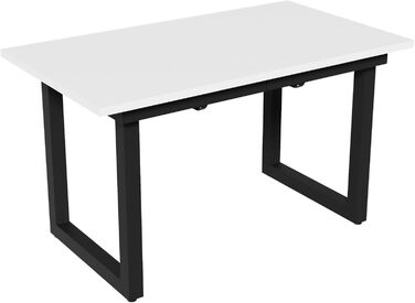 Розсувний обідній стіл Merax, 140/180x80x75 см, білий, металеві ніжки