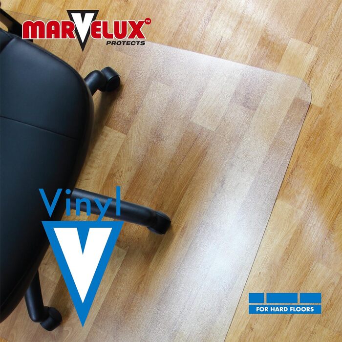 Прозорий вініловий килимок Marvelux для захисту підлоги 116x150 см, прямокутний, для твердих поверхонь, без фталатів, під офісне крісло, PVC підкладка для стільця, різні розміри