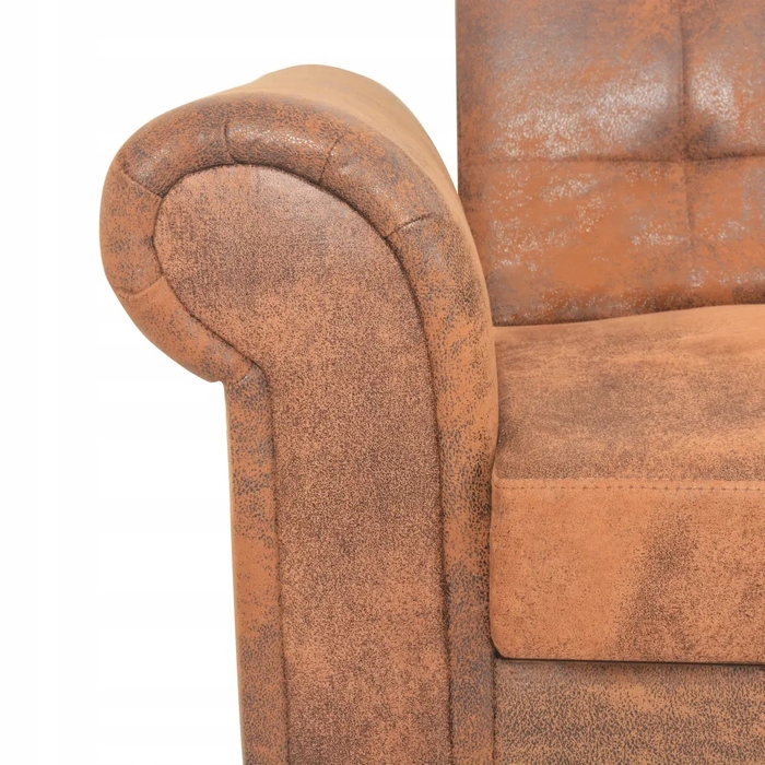 Розкладний 2-місний диван Chesterfield, коричневий, 196x58x82 см