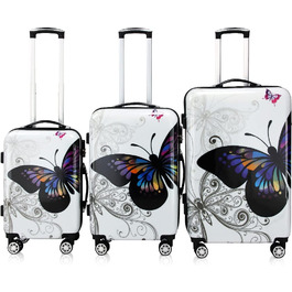 Набір валіз MONZANA® Butterfly Basic з ABS, на колесах, з алюмінієвою телескопічною ручкою та замком