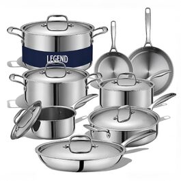 Набір посуду з нержавіючої сталі LEGEND COOKWARE 12 предметів, 5-шаровий, індукційний, екологічний (без PFOA/PTFE/PFOS)