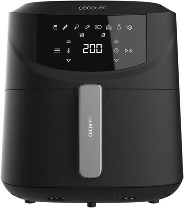 Аерофритюрниця Cecotec Cecofry Absolute 7600 7,6 л, 2000 Вт, цифрова, компактна, технологія PerfectCook, регулювання температури і часу, сенсорна панель, 8 режимів