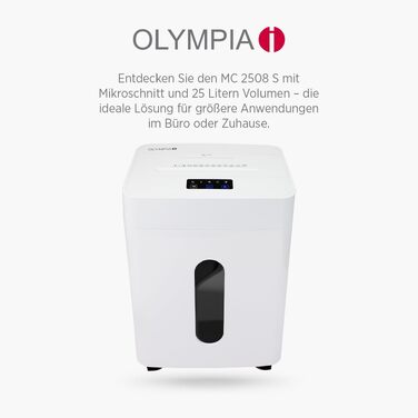 Шредер для паперу та кредитних карток Olympia CC 2515 S, знищення 10 аркушів, P4 (мікрорізка), кошик 10 л, білий