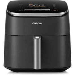 Аерофритюрниця Cosori Turbo Blaze 6 л з керамічним покриттям, DC-мотором та швидким приготуванням, сіра