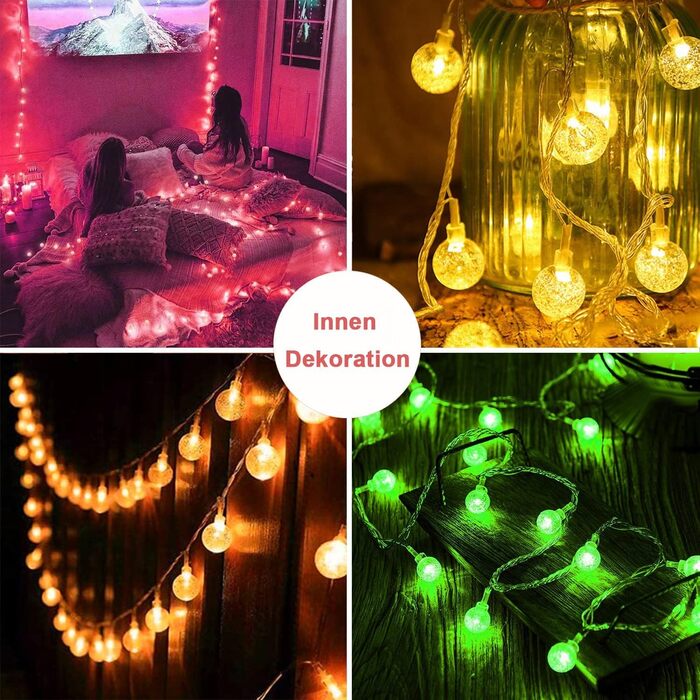 Гірлянда StarryEver 40 LED, 6 м, 18 кольорів, USB/батарейки, з пультом і таймером, для дому, саду, дитячої кімнати, класу, різдвяна