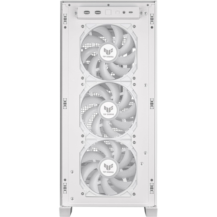 Ігровий корпус ASUS TUF GT302 ARGB білий, Mid-Tower ATX, 4x140 мм ARGB вентилятори, змінні бокові панелі, підтримка ATX материнських плат із прихованими роз'ємами, сітчаста фронтальна панель