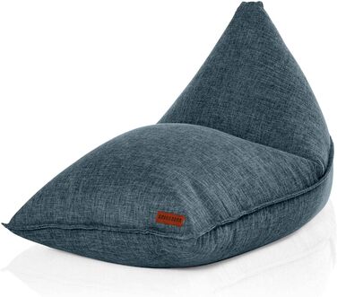 Сидіння-мішок Green Bean Трикутний 150x100x100 см, 220 л, блакитний, м'який, наповнювач EPS, знімний чохол, для дому, підлоги, XXL