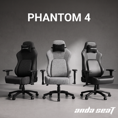 Крісло геймерське ігрове Anda Seat Phantom 4 L до 90 кг Black Fabric (AD18YSD-72-B-F-B01)