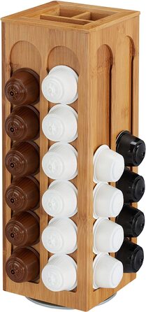 Підставка-диспенсер для кавових капсул Dolce Gusto, обертовий, бамбуковий, 40,5x14x14 см, Relaxdays