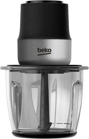 Подрібнювач Beko CHG81442BX 400 Вт, 2 леза з нержавіючої сталі, скляна чаша 1 л, 2 швидкості, нековзка основа, чорний