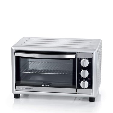 Духовка електрична Ariete 984 Bon Cuisine 250 з конвекцією, 30 л, сріблясто-чорна, 6 режимів, таймер 60 хв, 1500 Вт, подвійне скло