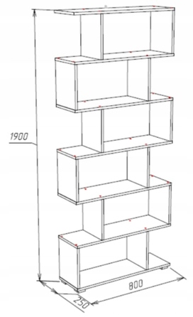 Стелаж Matkam 80 x 190 x 26 см, дуб вотан