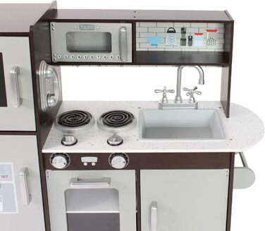 Дитяча дерев'яна кухня Bayer Chic 2000, коричнева з сріблом, ігрова кухня для дітей від 3 років
