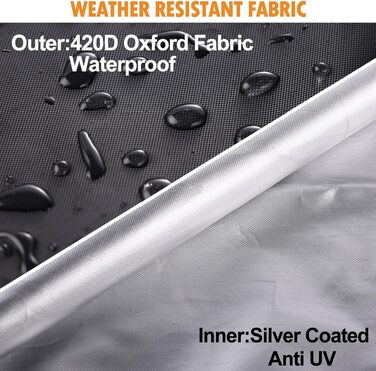 Чохол для парасольки садової DOCEPERT 420D Oxford 390/450 см, подвійний, з блискавкою та вентиляцією (180x70x70 см)