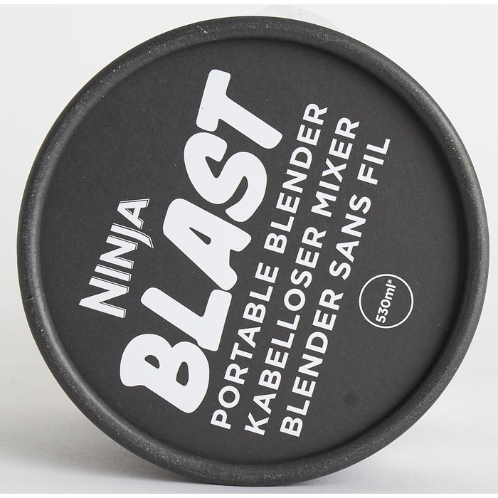 Портативний міні-блендер Ninja Blast 530 мл, бездротовий, акумуляторний, для смузі, з герметичною кришкою, подрібнює лід і фрукти, чорний, модель BC151EUBK