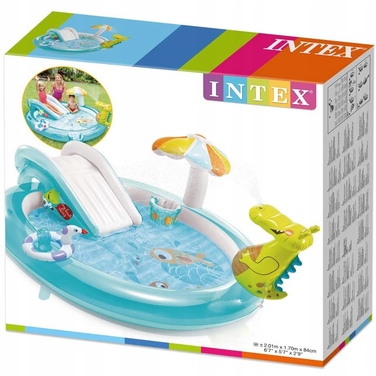 Поматеріальний водний ігровий центр Intex СЛОН (Смок) з фонтаном, 201x170x84 см