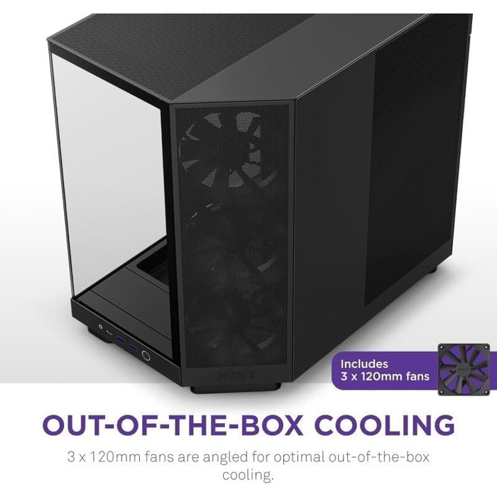 Корпус для ПК NZXT H6 Flow Black, вентиляція, ATX, чорний
