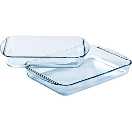 Форма для лазаньї Pyrex Essentials, прямокутна, скляна, 35x23 см і 40x27 см, набір 2 шт.