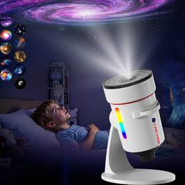 Проєктор зоряного неба Galaxy 4K HD: 8 кольорів, 10 сценаріїв туманності, таймер, для спальні, дитячої кімнати, домашнього кінотеатру