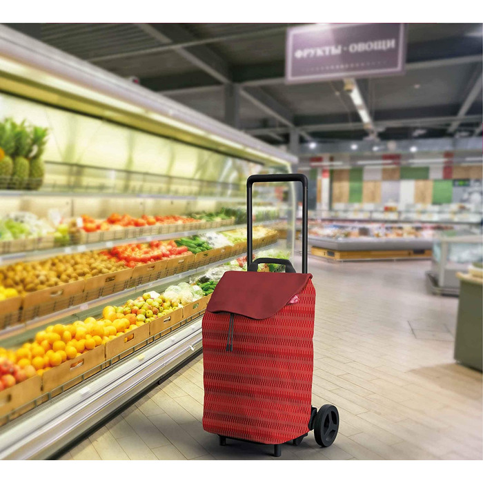 Супермаркет-візок Gimi Easy, червоний, 40 л, сталь і поліестер