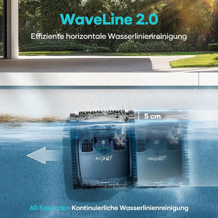 Робот-пилосос для басейну AIPER Scuba X1 з Wi-Fi, 25200 л/год, фільтр 3 мкм, для вбудованих басейнів, синій