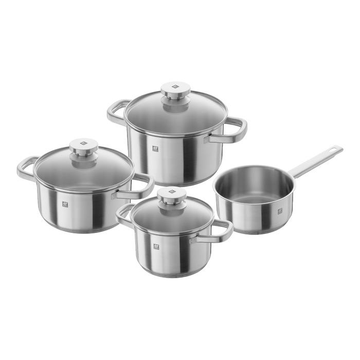 Набір каструль ZWILLING Joy 4 предмети, нержавіюча сталь, з кришками, для індукційних плит