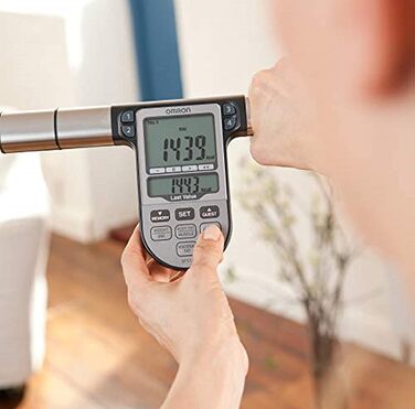 OMRON BF511 Аналізатор складу тіла, клінічно підтверджений, 8 високоточних сенсорів для вимірювання на руках і ногах, вимірює вагу, відсоток жиру, вісцеральний жир, м'язову масу, базовий обмін, синій