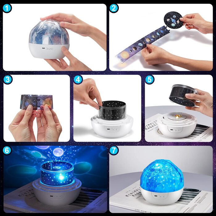 Нічник-проектор зоряного неба для дітей з 15 фільмами, Bluetooth, LED, декор для дитячої кімнати