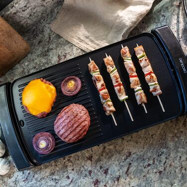 Електричний гриль Cecotec Tasty&Grill 2000 InoxStone, 2150 Вт, антипригарне покриття, регулятор температури, нержавіюча сталь