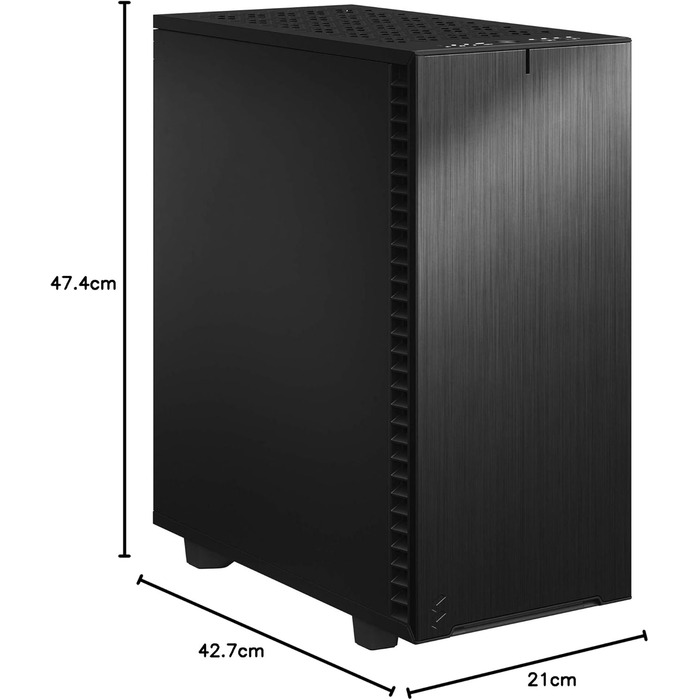 Корпус для ПК Fractal Design Define 7 Compact Black, алюміній/сталь, ATX, шумоізольований, чорний, для тихої роботи